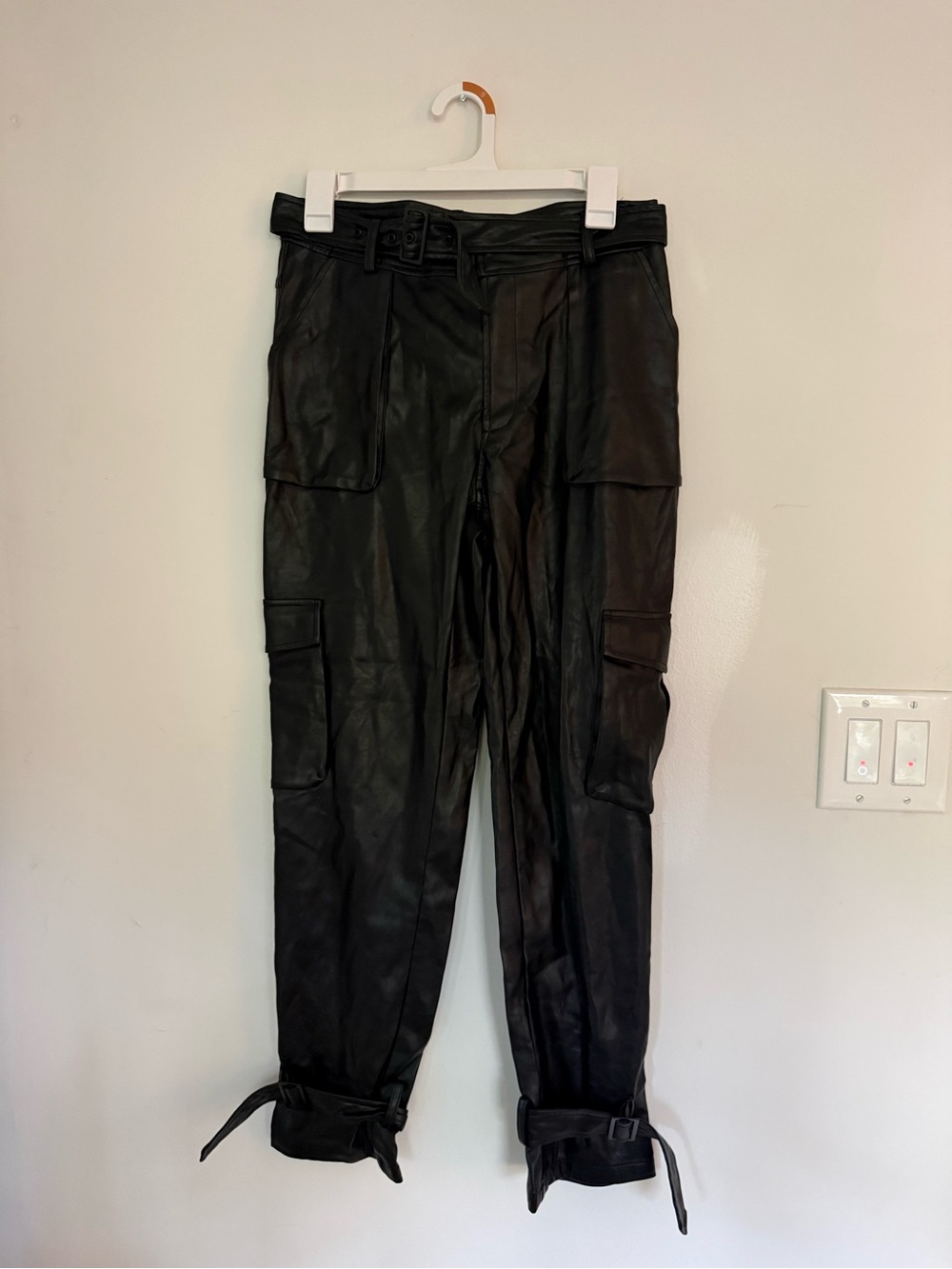 Choosy Bridget Leather Cargo Pants with Belt